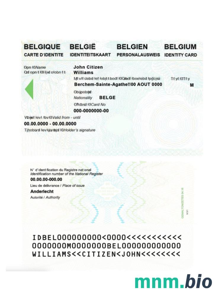 Dowód tożsamości Belgii